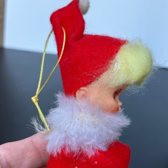 Napco Red Felt Knee Hugger Pixie Christmas Ornament - Picture 4 of 12